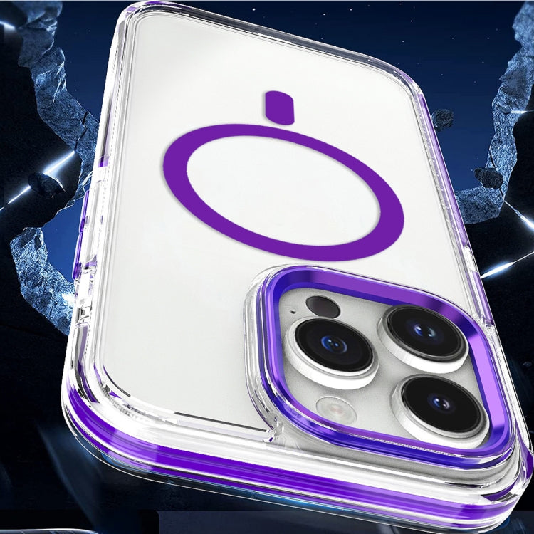 For iPhone 14 Dual-color MagSafe TPU Hybrid Clear PC Shockproof Phone Case(White) - iPhone 14 Cases by PMC Jewellery | Online Shopping South Africa | PMC Jewellery