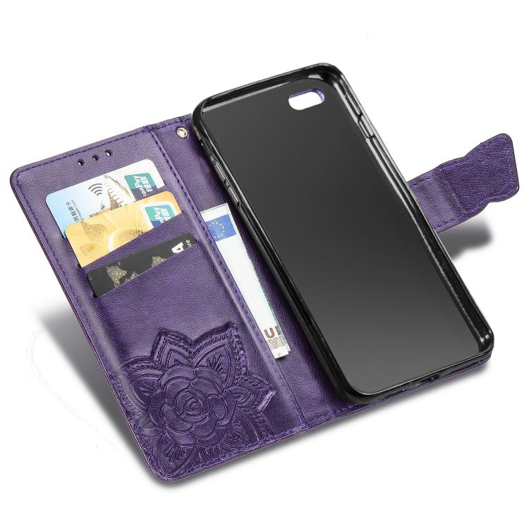 For iPhone 16e Butterfly Love Flower Embossed Leather Phone Case(Purple) - iPhone 16e Cases by PMC TechLife | Online Shopping South Africa | PMC TechLife | Buy Now Pay Later Mobicred