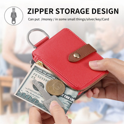 For OPPO Find N3 Flip Vertical Flip Zipper Wallet Ring Leather Phone Case(Red) - Find N3 Flip Cases by PMC Jewellery | Online Shopping South Africa | PMC Jewellery