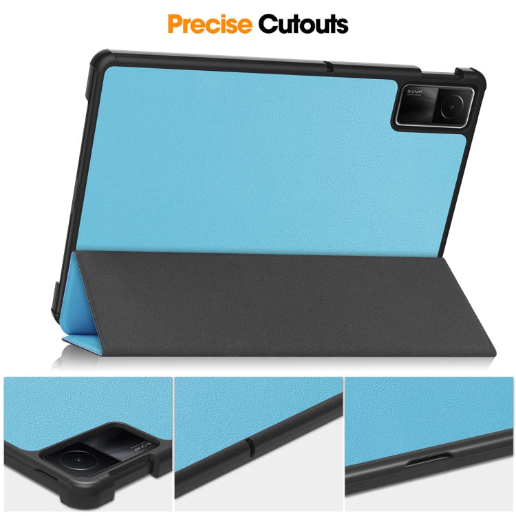For Redmi Pad SE 11.0 ENKAY Tri-fold Custer Texture Leather Smart Tablet Case(Dark Green) - free shipping - PMc TechLife - Order now!