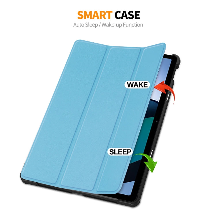 For Redmi Pad SE 11.0 ENKAY Tri-fold Custer Texture Leather Smart Tablet Case(Dark Blue) - free shipping - PMc TechLife - Order now!