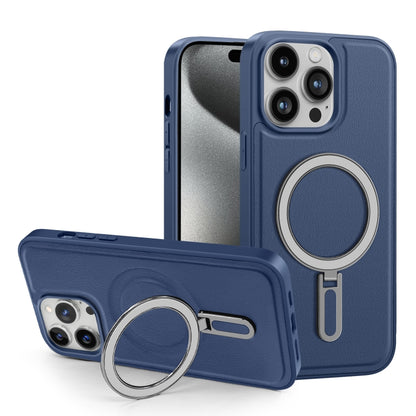 For iPhone 15 Pro Shield MagSafe Magnetic Holder Phone Case(Sierra Blue) - iPhone 15 Pro Cases by PMC Jewellery | Online Shopping South Africa | PMC Jewellery