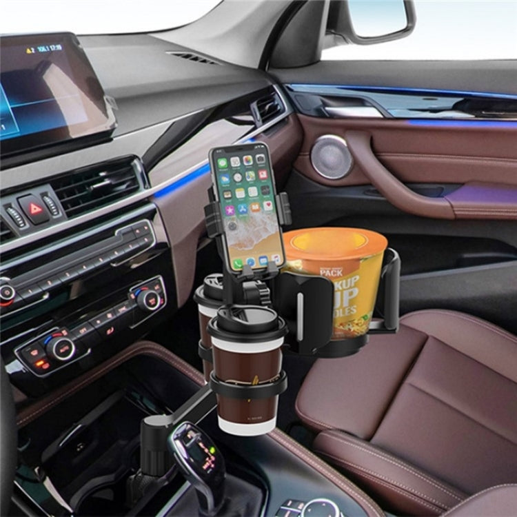 D04 Wth 2 Coffee Cup Car Cup Holder Adjustable Rotating Cell Phone Car Mount Holder(Green) - Car Drink Holders by PMC TechLife | Online Shopping South Africa | PMC TechLife | Buy Now Pay Later Mobicred