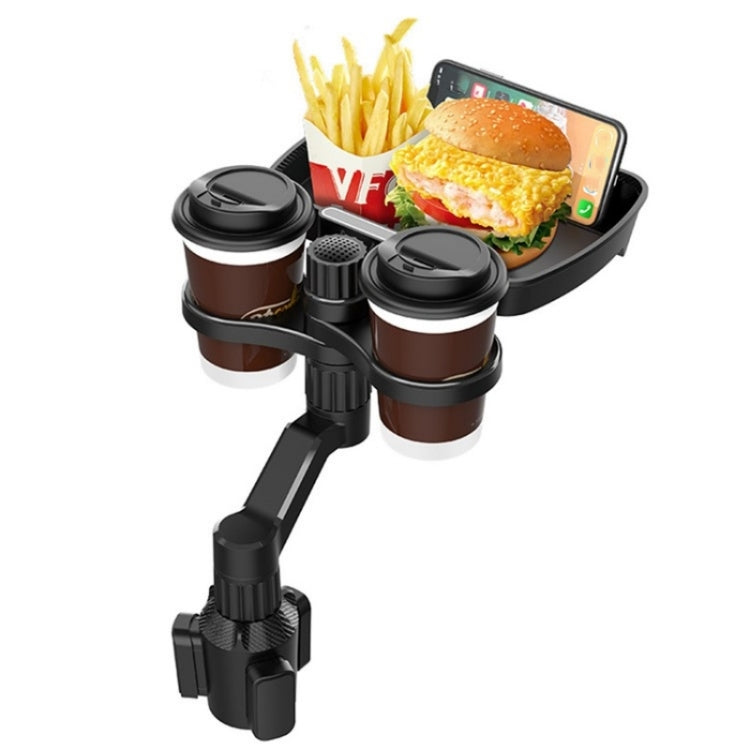 D05 Rotation Meal Tray Phone Stand Car Dining Table Plastic Car Cup Holder Mount Dual Drink Bracket - Car Drink Holders by PMC TechLife | Online Shopping South Africa | PMC TechLife | Buy Now Pay Later Mobicred