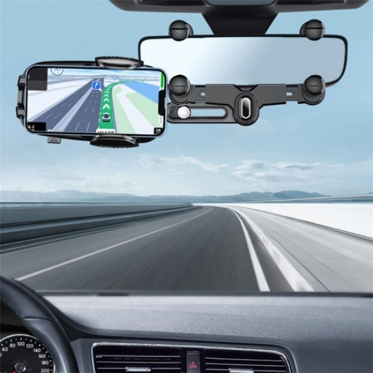 R010 Universal Vehicle Rearview Mirror Phone Holder Multifunctional Retractable Cell Phone Car Mount(Green) - Car Holders by PMC Jewellery | Online Shopping South Africa | PMC Jewellery | Buy Now Pay Later Mobicred