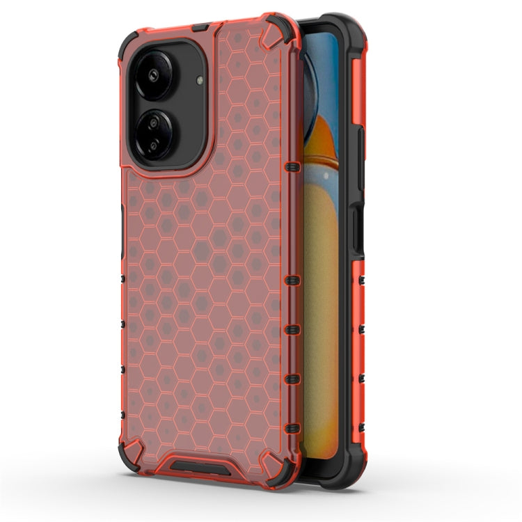For  Redmi 13C 4G Shockproof Honeycomb Phone Case(Red) - Xiaomi Cases by PMC TechLife | Online Shopping South Africa | PMC TechLife | Buy Now Pay Later Mobicred