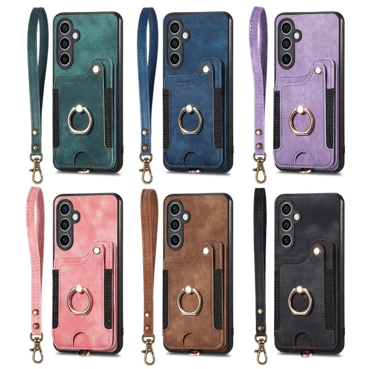 For Samsung Galaxy Note20  Ultra Retro Skin-feel Ring multi-card Wallet Phone Case(Brown) - Galaxy Note20 Ultra Cases by PMC TechLife | Online Shopping South Africa | PMC TechLife