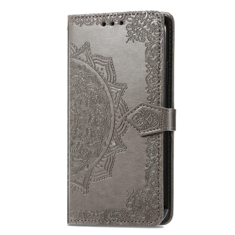 For Xiaomi Redmi K70 Pro Mandala Flower Embossed Leather Phone Case(Grey) - K70 Pro Cases by PMC Jewellery | Online Shopping South Africa | PMC Jewellery | Buy Now Pay Later Mobicred