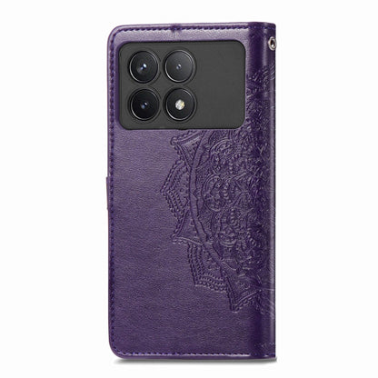 For Xiaomi Redmi K70 Mandala Flower Embossed Leather Phone Case(Purple) - K70 Cases by PMC Jewellery | Online Shopping South Africa | PMC Jewellery | Buy Now Pay Later Mobicred