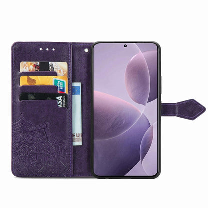 For Xiaomi Redmi K70 Mandala Flower Embossed Leather Phone Case(Purple) - K70 Cases by PMC Jewellery | Online Shopping South Africa | PMC Jewellery | Buy Now Pay Later Mobicred