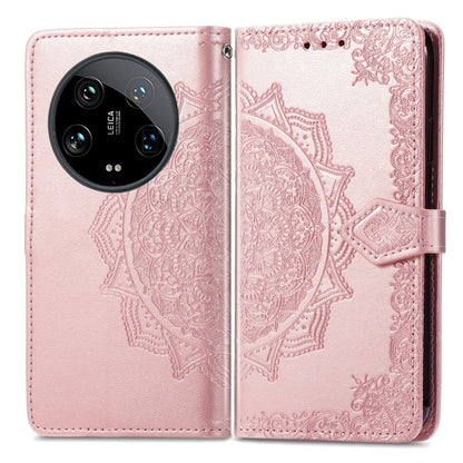 For Xiaomi 14 Ultra Mandala Flower Embossed Leather Phone Case(Rose Gold) - 14 Ultra Cases by PMC Jewellery | Online Shopping South Africa | PMC Jewellery | Buy Now Pay Later Mobicred