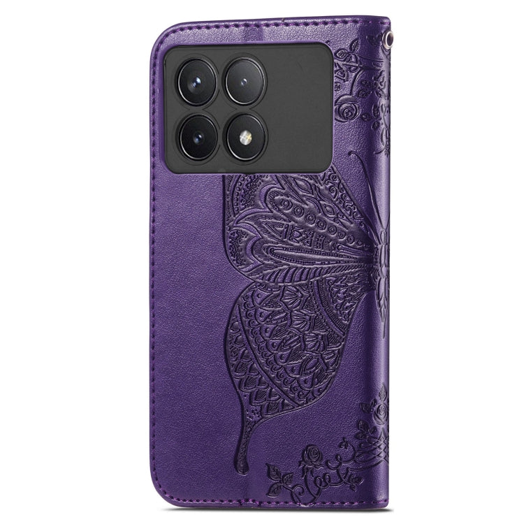 For Xiaomi Redmi K70 Butterfly Love Flower Embossed Leather Phone Case(Dark Purple) - K70 Cases by PMC Jewellery | Online Shopping South Africa | PMC Jewellery | Buy Now Pay Later Mobicred