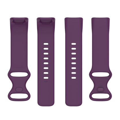 For Fitbit Charge 6 Solid Color Butterfly Buckle Silicone Watch Band, Size:S Size(Dark Purple) - Watch Bands by PMC Jewellery | Online Shopping South Africa | PMC Jewellery | Buy Now Pay Later Mobicred