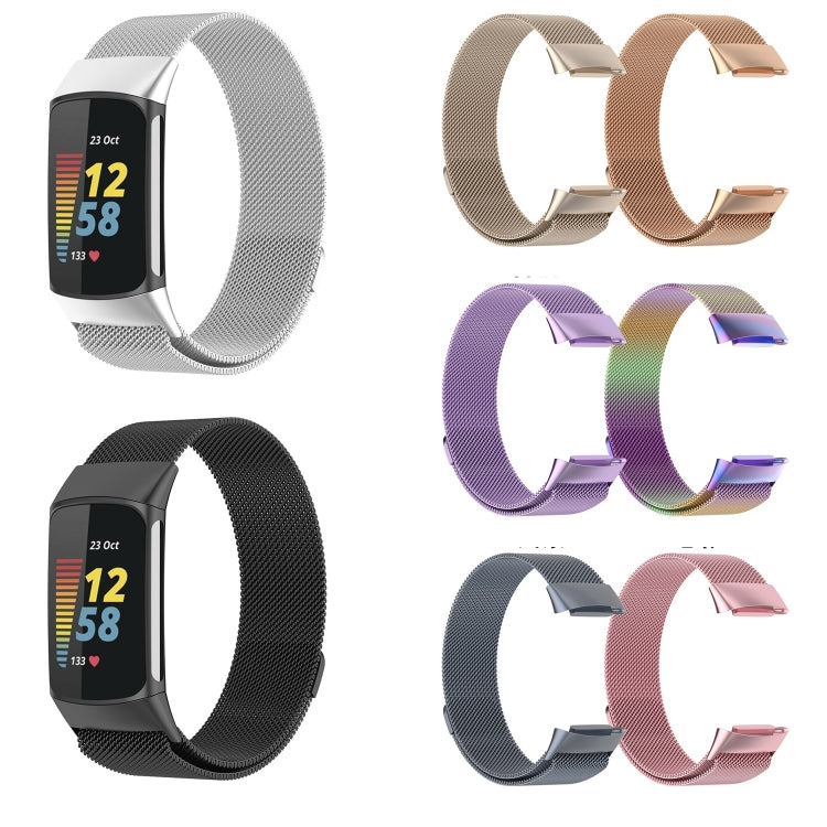 For Fitbit Charge 6 Milan Magnetic Metal Steel Mesh Watch Band(Colorful) - Watch Bands by PMC Jewellery | Online Shopping South Africa | PMC Jewellery | Buy Now Pay Later Mobicred