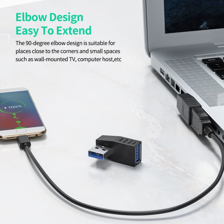 ENKAY USB 3.0 Adapter 90 Degree Angle Male to Female Combo Coupler Extender Connector, Angle:Vertical Up - USB 3.0 by ENKAY | Online Shopping South Africa | PMC TechLife | Buy Now Pay Later Mobicred