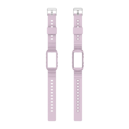 For Fitbit Charge 6 / 5 / 4 / 3 Armor Integrated TPU Watch Band(Light Purple) - Watch Bands by PMC Jewellery | Online Shopping South Africa | PMC Jewellery | Buy Now Pay Later Mobicred