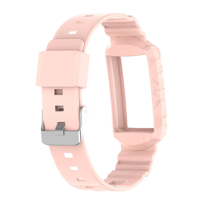 For Fitbit Charge 6 / 5 / 4 / 3 Armor Integrated TPU Watch Band(Light Pink) - Watch Bands by PMC Jewellery | Online Shopping South Africa | PMC Jewellery | Buy Now Pay Later Mobicred