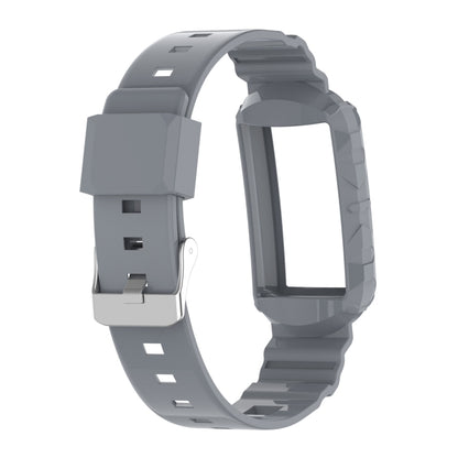 For Fitbit Charge 6 / 5 / 4 / 3 Armor Integrated TPU Watch Band(Gray) - Watch Bands by PMC Jewellery | Online Shopping South Africa | PMC Jewellery | Buy Now Pay Later Mobicred