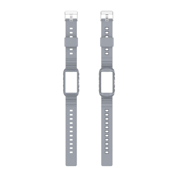 For Fitbit Charge 6 / 5 / 4 / 3 Armor Integrated TPU Watch Band(Gray) - Watch Bands by PMC Jewellery | Online Shopping South Africa | PMC Jewellery | Buy Now Pay Later Mobicred