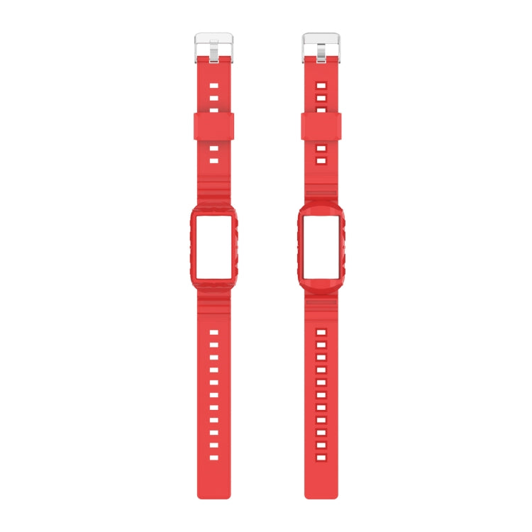 For Fitbit Charge 6 / 5 / 4 / 3 Armor Integrated TPU Watch Band(Red) - Watch Bands by PMC TechLife | Online Shopping South Africa | PMC TechLife | Buy Now Pay Later Mobicred