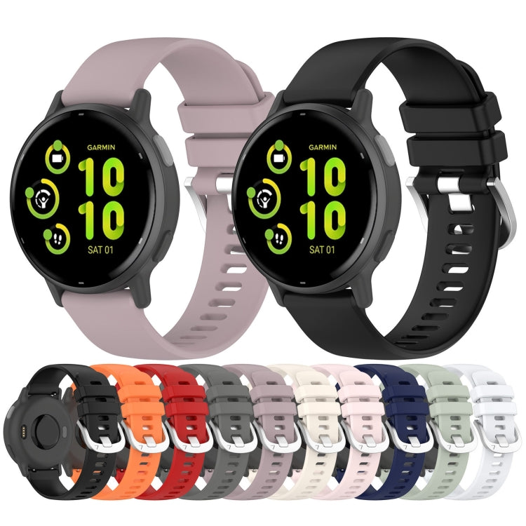 For Garmin Vivoactive 5 Liquid Glossy Silver Buckle Silicone Watch Band(Pink) - Watch Bands by PMC TechLife | Online Shopping South Africa | PMC TechLife