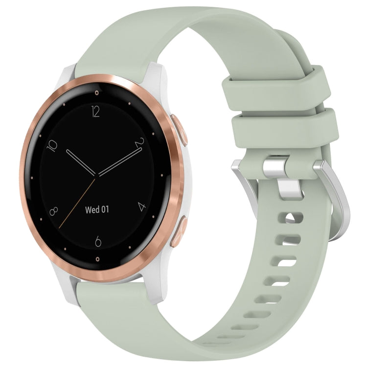 For Garmin Vivoactive 4S Liquid Glossy Silver Buckle Silicone Watch Band(Green) - free shipping - PMC TechLife - Order now!