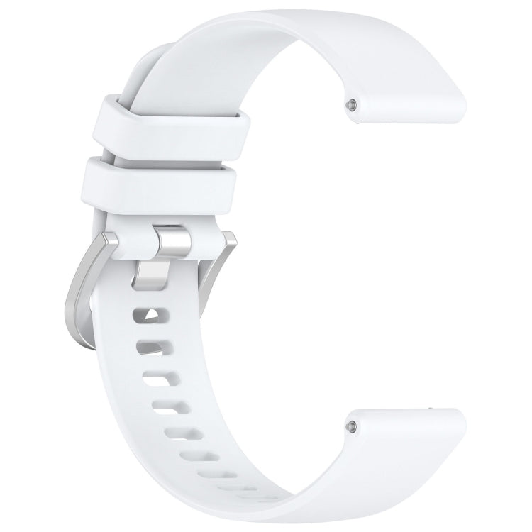 For Garmin Vivoactive 4S Liquid Glossy Silver Buckle Silicone Watch Band(White) - free shipping - PMC TechLife - Order now!