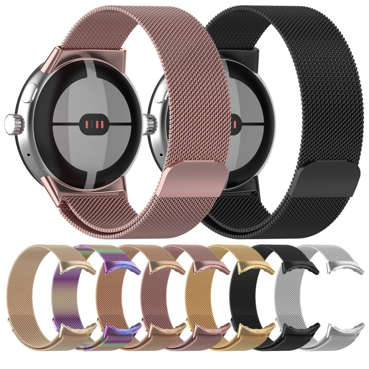 For Google Pixel Watch 2 Milan Magnetic Steel Mesh Watch Band(Rose Gold) - Watch Cases by PMC TechLife | Online Shopping South Africa | PMC TechLife | Buy Now Pay Later Mobicred