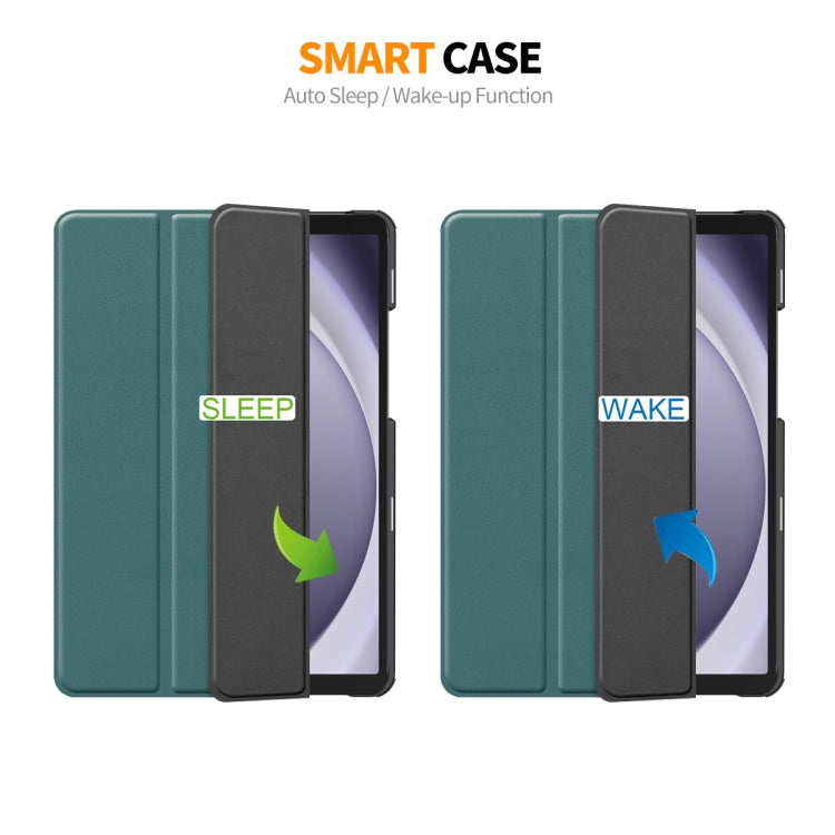 For Samsung Galaxy Tab A9 8.7 ENKAY Tri-fold Custer Texture Leather Smart Tablet Case(Light Blue) - free shipping - PMc TechLife - Order now!