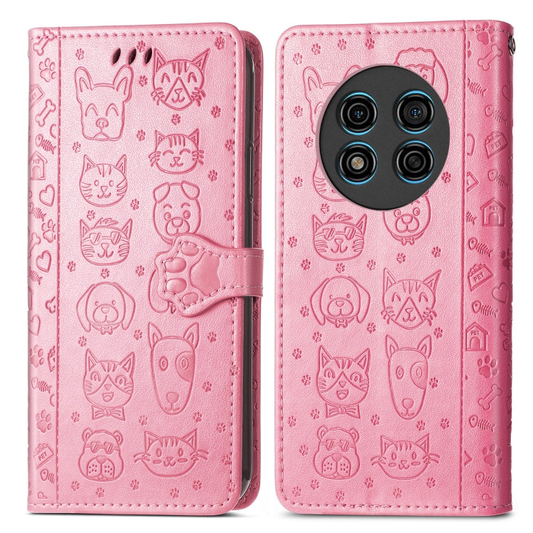 For Ulefone Note 15 Cat and Dog Embossed Leather Phone Case(Pink) - Ulefone Cases by PMC Jewellery | Online Shopping South Africa | PMC Jewellery | Buy Now Pay Later Mobicred