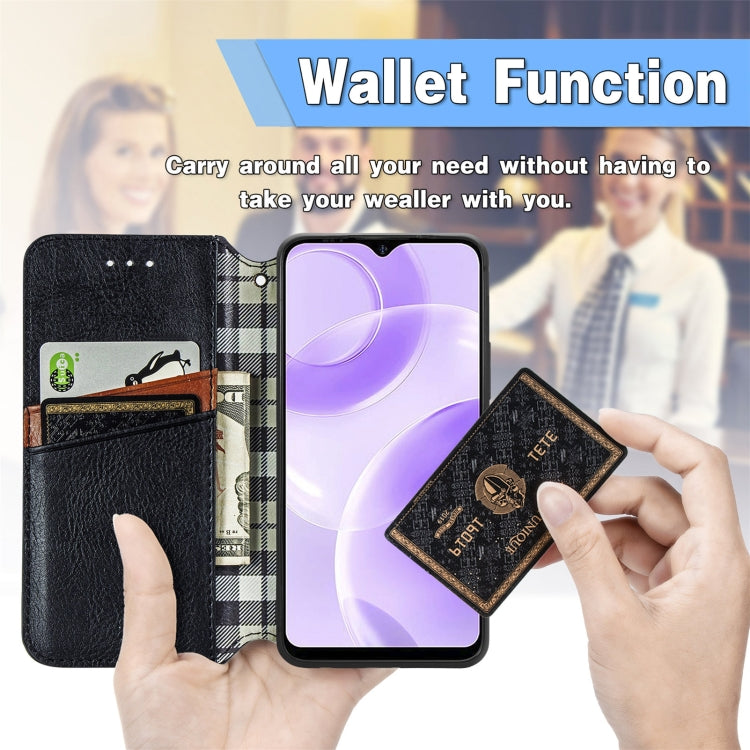 For Ulefone Note 15 Cubic Grid Pressed Magnetic Leather Phone Case(Black) - Ulefone Cases by PMC Jewellery | Online Shopping South Africa | PMC Jewellery | Buy Now Pay Later Mobicred