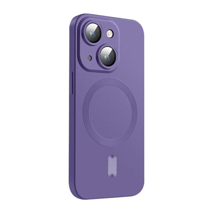 For iPhone 15 Plus ENKAY MagSafe Matte TPU Phone Case with Lens Film(Purple) - iPhone 15 Plus Cases by ENKAY | Online Shopping South Africa | PMC Jewellery