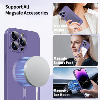 For iPhone 14 Pro ENKAY MagSafe Matte TPU Phone Case with Lens Film(Purple) - iPhone 14 Pro Cases by ENKAY | Online Shopping South Africa | PMC Jewellery