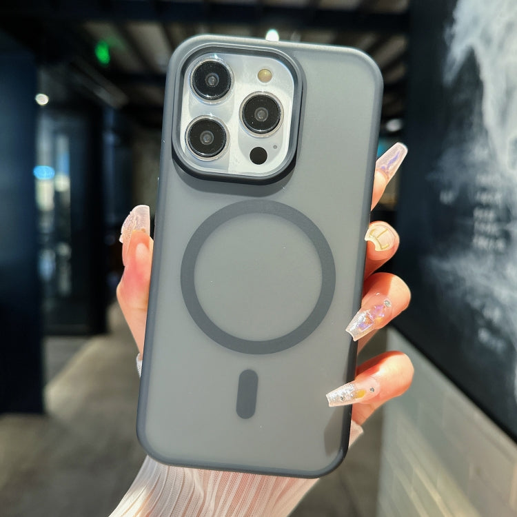 For iPhone 16 Pro Transparent TPU Hybrid PC Magsafe Phone Case(Black) - iPhone 16 Pro Cases by PMC TechLife | Online Shopping South Africa | PMC TechLife | Buy Now Pay Later Mobicred