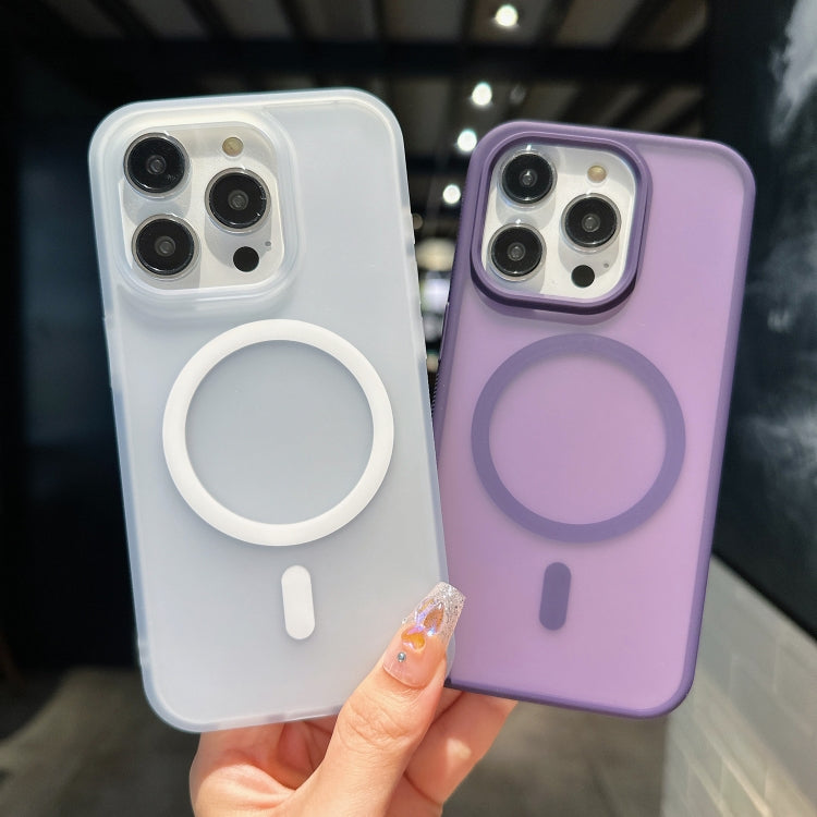 For iPhone 16 Pro Max Transparent TPU Hybrid PC Magsafe Phone Case(Purple) - iPhone 16 Pro Max Cases by PMC TechLife | Online Shopping South Africa | PMC TechLife | Buy Now Pay Later Mobicred