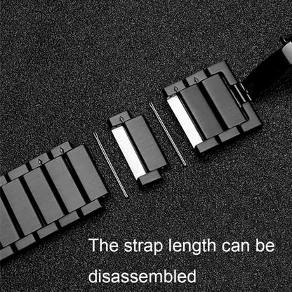 For Garmin Vivoactive 4S One Bead Butterfly Buckle Stainless Steel Metal Watch Band(Black) - Watch Bands by PMC Jewellery | Online Shopping South Africa | PMC Jewellery