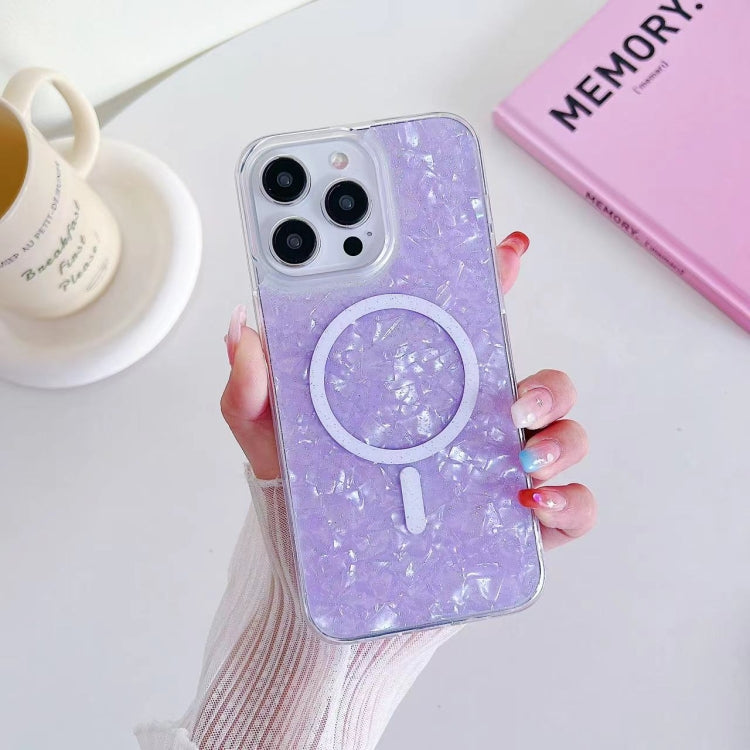 For iPhone 13 Pro Max Shell Texture MagSafe TPU Phone Case(Purple) - iPhone 13 Pro Max Cases by PMC TechLife | Online Shopping South Africa | PMC TechLife