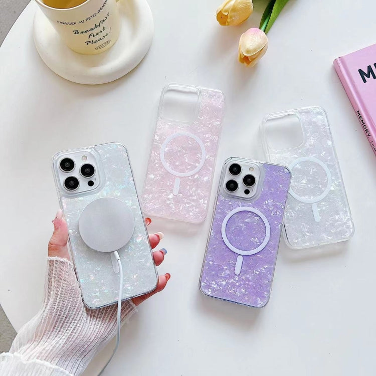 For iPhone 13 Pro Max Shell Texture MagSafe TPU Phone Case(Purple) - iPhone 13 Pro Max Cases by PMC TechLife | Online Shopping South Africa | PMC TechLife