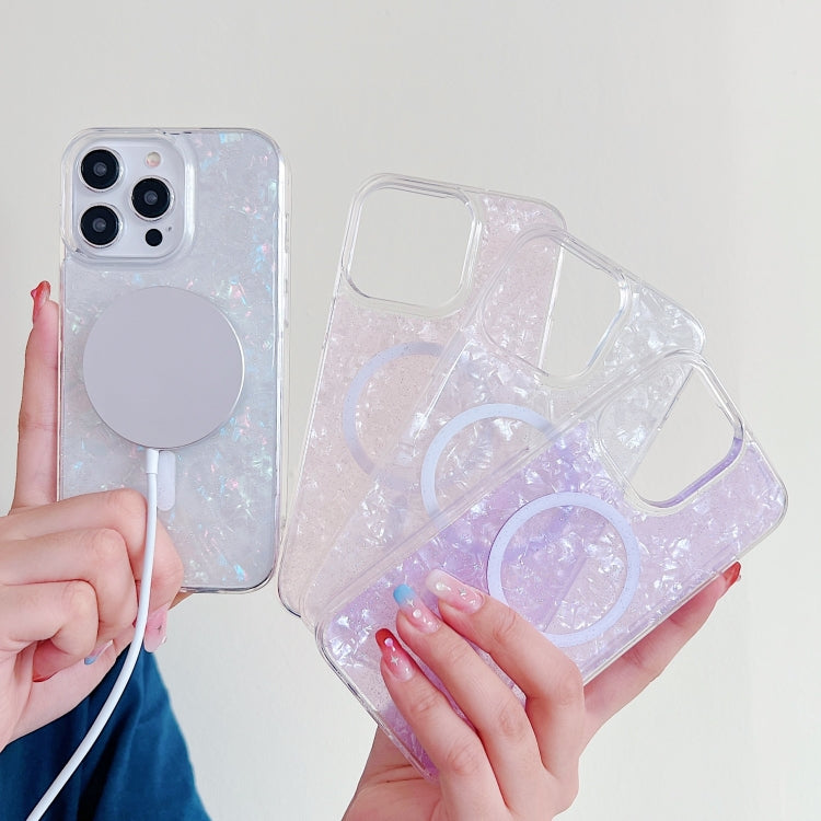 For iPhone 15 / 13 / 14 Shell Texture MagSafe TPU Phone Case(White) - iPhone 14 Cases by PMC TechLife | Online Shopping South Africa | PMC TechLife