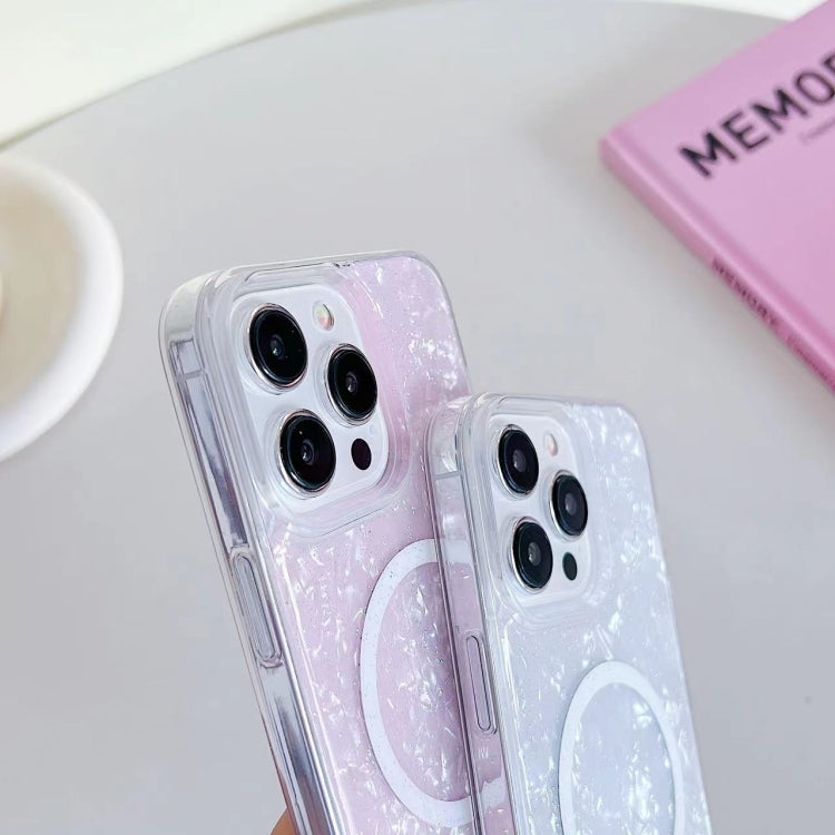 For iPhone 15 / 13 / 14 Shell Texture MagSafe TPU Phone Case(White) - iPhone 14 Cases by PMC Jewellery | Online Shopping South Africa | PMC Jewellery