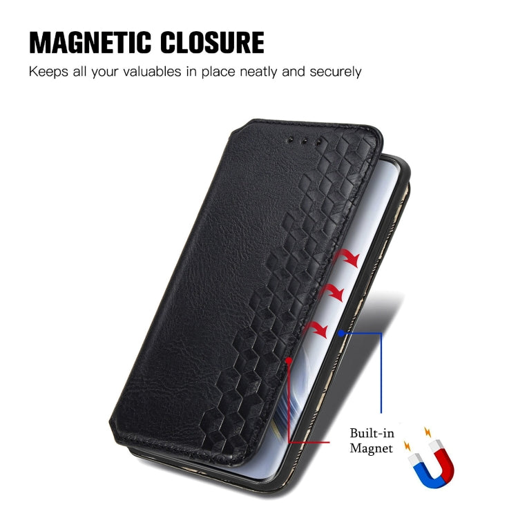 For Honor Magic6 Pro Cubic Grid Pressed Magnetic Leather Phone Case(Black) - Honor Cases by PMC Jewellery | Online Shopping South Africa | PMC Jewellery | Buy Now Pay Later Mobicred