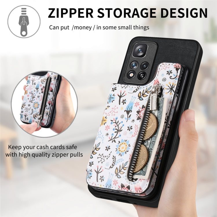 For Redmi Note 13 Pro+ 5G Retro Painted Zipper Wallet Back Phone Case(Black) - Note 13 Pro+ Cases by PMC TechLife | Online Shopping South Africa | PMC TechLife