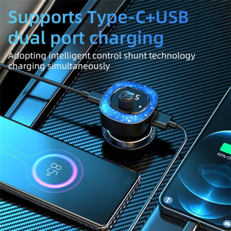 C41 Star Light Car Charger ABS Adapter FM Transmitter Bluetooth Hands-free Call MP3 Music Player - Bluetooth Car Kits by PMC TechLife | Online Shopping South Africa | PMC TechLife | Buy Now Pay Later Mobicred