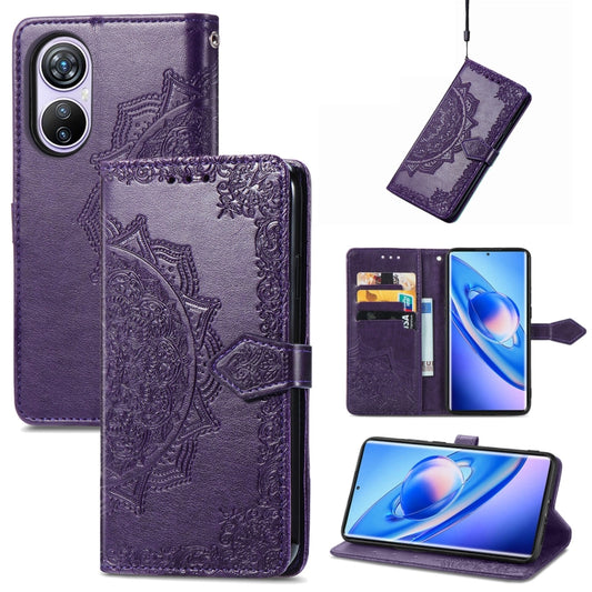 For Blackview A200 Pro Mandala Flower Embossed Leather Phone Case(Purple) - More Brand by PMC Jewellery | Online Shopping South Africa | PMC Jewellery | Buy Now Pay Later Mobicred