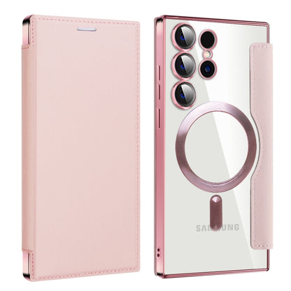 For Samsung Galaxy S25 Ultra 5G Shield MagSafe RFID Anti-theft Leather Phone Case(Pink) - Galaxy S25 Ultra 5G Cases by PMC Jewellery | Online Shopping South Africa | PMC Jewellery | Buy Now Pay Later Mobicred