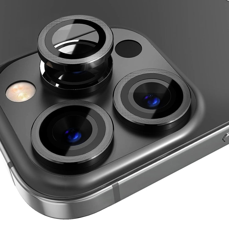 For iPhone 15 Pro / 15 Pro Max NORTHJO Camera Lens Protector Tempered Glass CD Vein Metal Ring Film(Black) - free shipping - PMC TechLife - Order now!