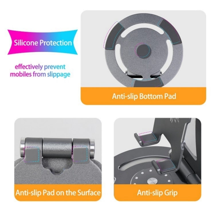 G60 Portable Folding 360-Degree Rotating Desktop Phone Tablet Holder(Black) - Stand by PMC TechLife | Online Shopping South Africa | PMC TechLife | Buy Now Pay Later Mobicred