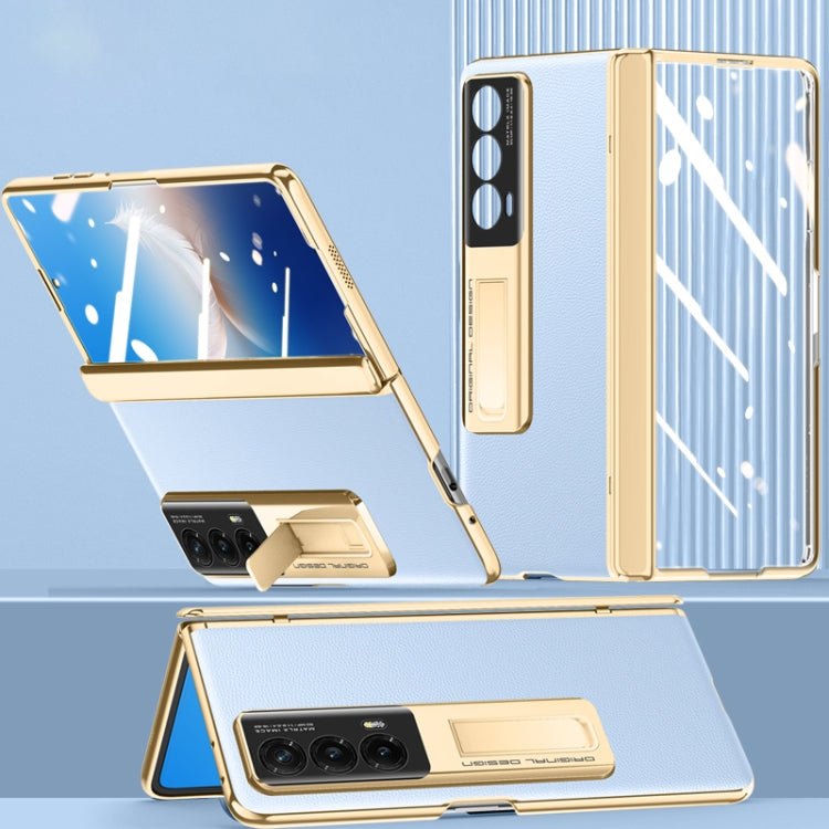 For Honor Magic Vs2 Electroplated Case-film Integral Hinge Shockproof Phone Case(Blue) - Honor Cases by PMC TechLife | Online Shopping South Africa | PMC TechLife | Buy Now Pay Later Mobicred