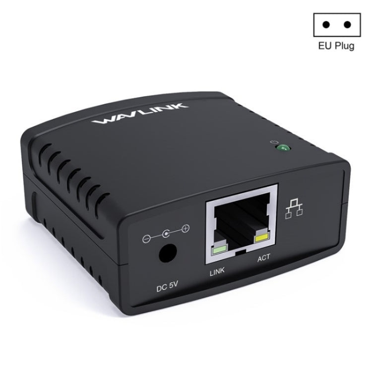 WAVLINK NU72P11 100Mbps Network Print Server USB 2.0 Network Printer Power Adapter(EU Plug) - Printer Accessories by WAVLINK | Online Shopping South Africa | PMC TechLife | Buy Now Pay Later Mobicred