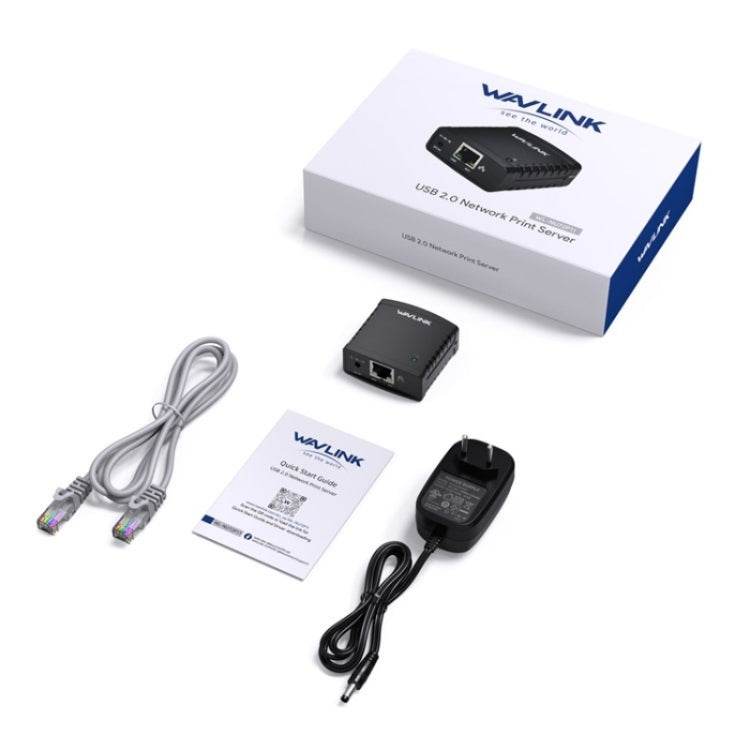 WAVLINK NU72P11 100Mbps Network Print Server USB 2.0 Network Printer Power Adapter(UK Plug) - Printer Accessories by WAVLINK | Online Shopping South Africa | PMC TechLife | Buy Now Pay Later Mobicred